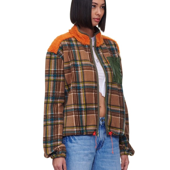 Linda 2.0 Brown Plaid Fleece Jacket - Picture 3 of 10